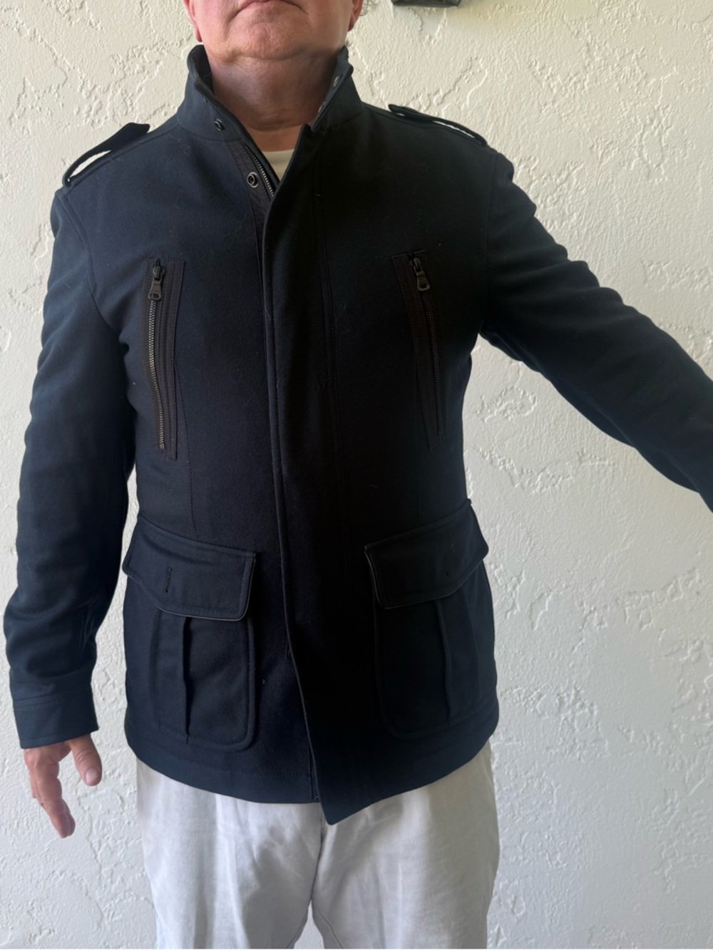 Hugo Boss Men's Navy Military-Inspired Field Jacket